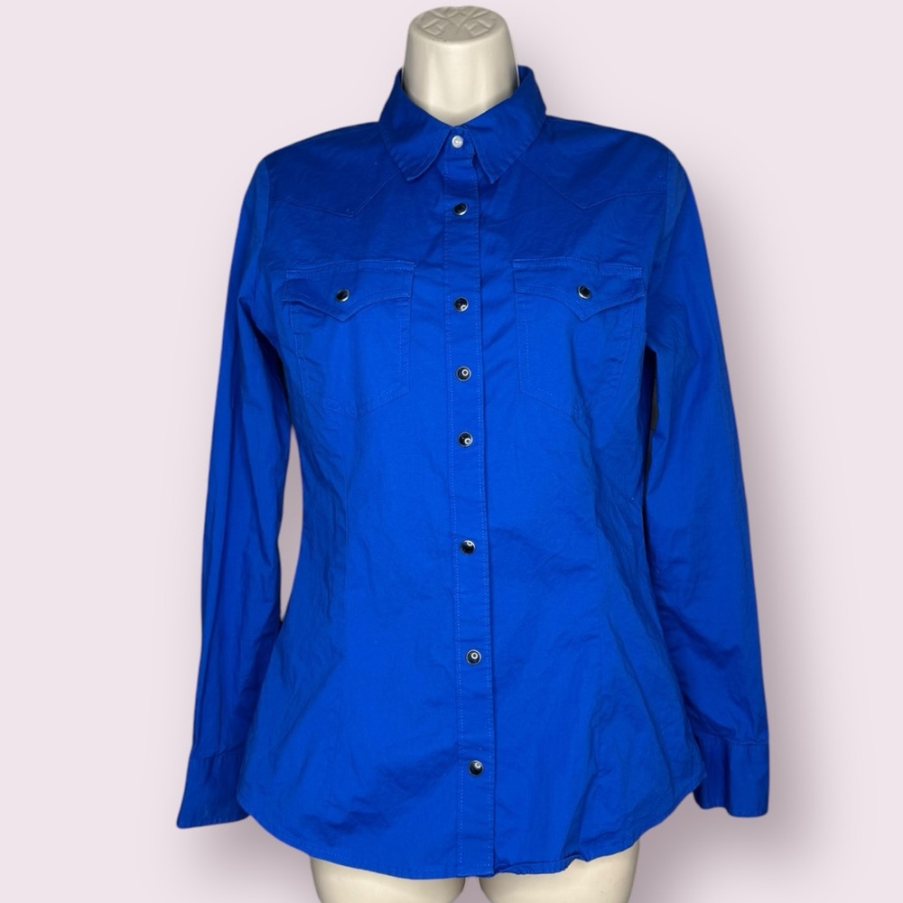 Wrangler Long Sleeve Pointed-Front-And-Back Yoke Western Shirt